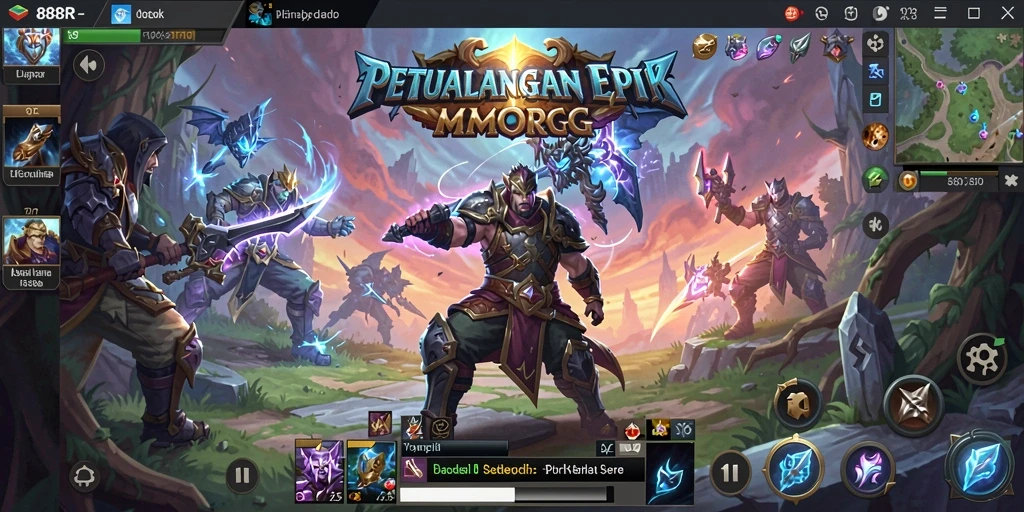 Screenshot gameplay 888R yang menampilkan aksi seru di dunia MMORPG.