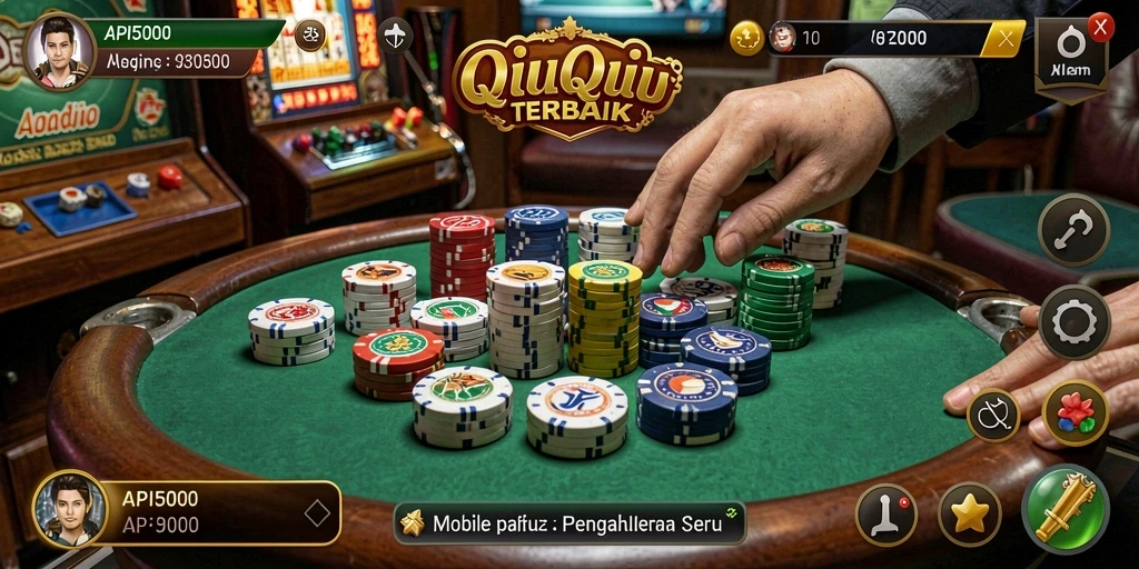 Tampilan gameplay QiuQiu yang seru dan kompetitif.
