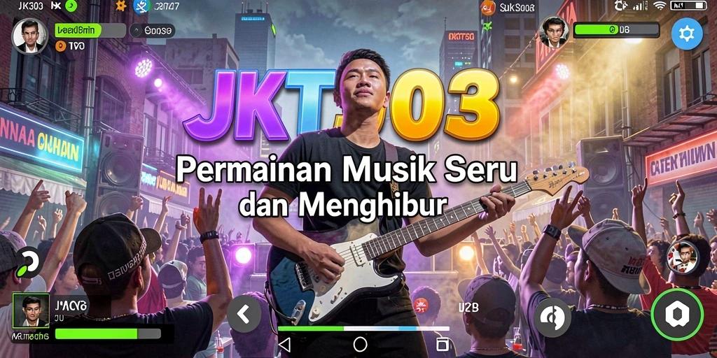 Screenshot gameplay JKT303 yang menampilkan keasyikan bermain musik.