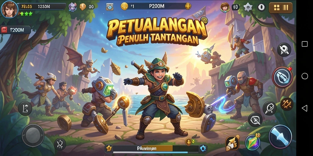 Tampilan gameplay seru dan penuh aksi di P200M.