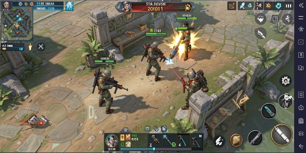 Tampilan gameplay RK55 yang seru dan menantang strategi.