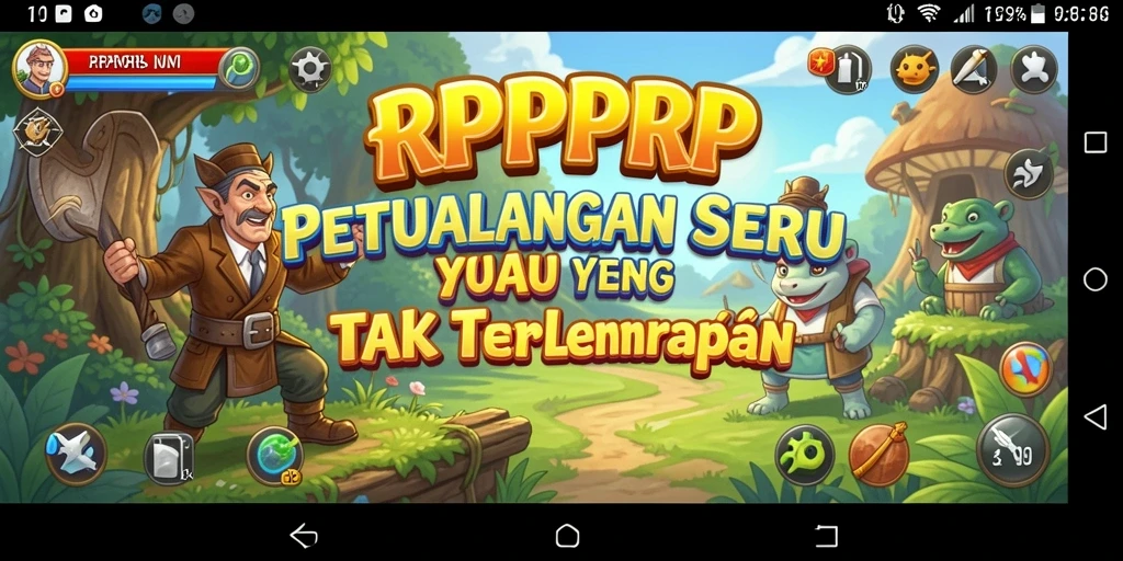 Screenshot gameplay RPRPRP menampilkan aksi petualangan yang mendebarkan.