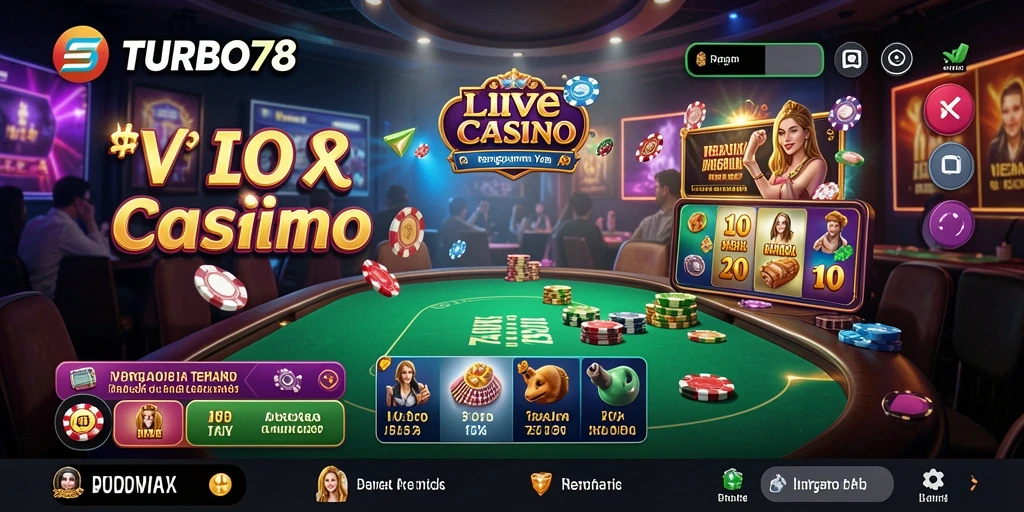 Tampilan menarik dari gameplay Live Casino TURBO78 yang mengasyikkan.